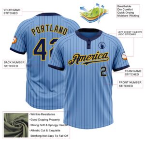 Light Blue Navy Pinstripe Gold Two Button Unisex Softball Jersey Custom Team Softball Jersey 3 bziu2x.jpg