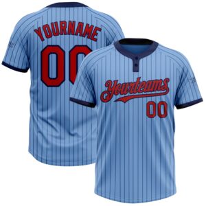Light Blue Navy Pinstripe Red Two Button…