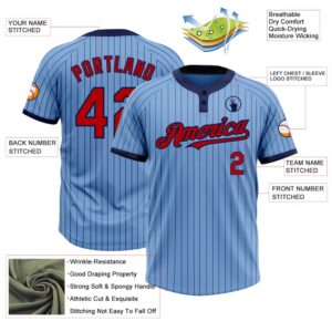 Light Blue Navy Pinstripe Red Two Button Unisex Softball Jersey Custom Team Softball Jersey 3 ljyhmx.jpg