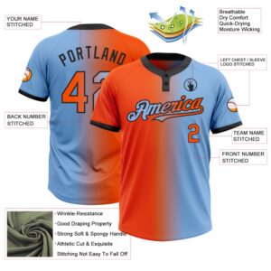 Light Blue Orange Black Gradient Fashion Two Button Unisex Softball Jersey Custom Team Softball Jersey 3 h9nqtb.jpg