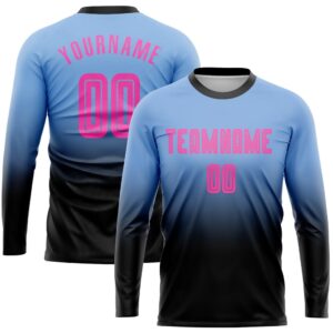 Light Blue Pink Black Sublimation Long Sleeve…