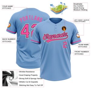 Light Blue Pink Black Two Button Unisex Softball Jersey Custom Team Softball Jersey 3 gzdben.jpg