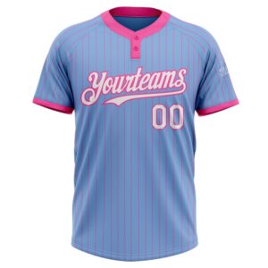 Light Blue Pink Pinstripe White Two Button Unisex Softball Jersey Custom Team Softball Jersey 2 e31skx.jpg