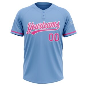 Light Blue Pink White Two Button Unisex Softball Jersey Custom Team Softball Jersey 2 rxnrrz.jpg