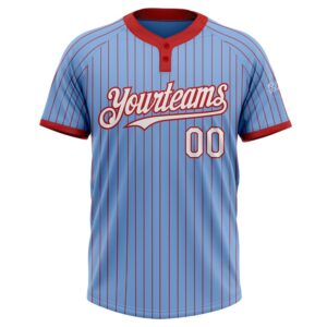 Light Blue Red Pinstripe White Two Button Unisex Softball Jersey Custom Team Softball Jersey 2 rsbxnb.jpg