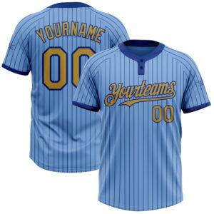Light Blue Royal Pinstripe Old Gold Two…