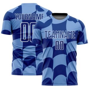 Light Blue Royal White Plaid Sublimation Soccer…