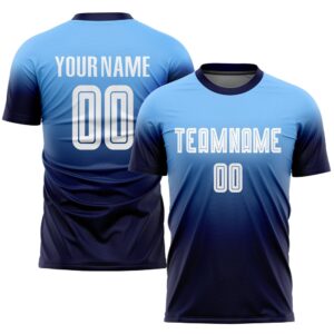 Light Blue White Navy Sublimation Fade Fashion…
