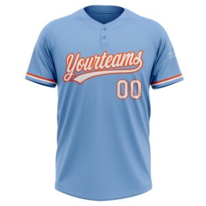 Light Blue White Orange Two Button Unisex Softball Jersey Custom Team Softball Jersey 2 acpo5z.jpg
