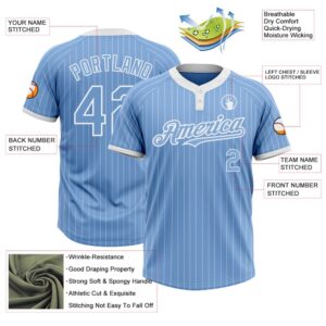 Light Blue White Pinstripe White Two Button Unisex Softball Jersey Custom Team Softball Jersey 3 wismdo.jpg