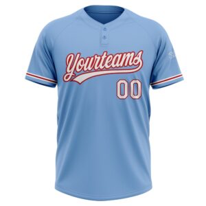 Light Blue White Red Two Button Unisex Softball Jersey Custom Team Softball Jersey 2 adte1b.jpg