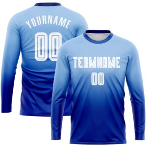 Light Blue White Royal Sublimation Long Sleeve…