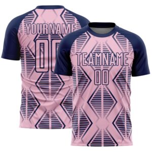 Light Pink Navy Geometric Shapes Sublimation Soccer…