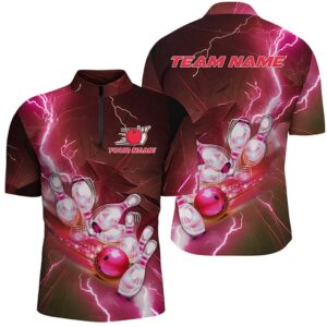 Lightning Strike Red Bowling Jersey, Bowling Team…