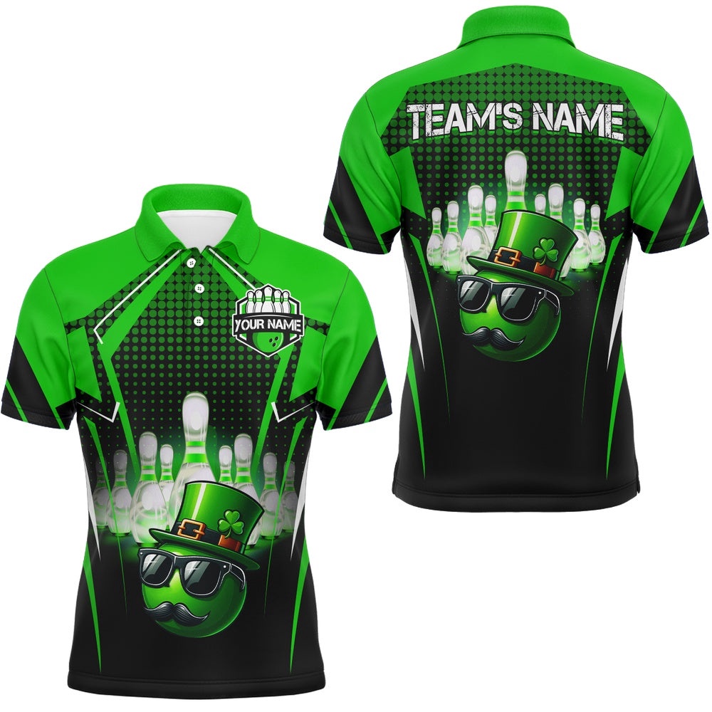 Lucky Bowling Shirt For Men Custom Green Polo Team Shirt St. Patrick Day Bowling Shirt, Personalized Bowling Team Shirt Lucky Bowling Shirt For Men Custom Green Polo Team Shirt St. Patrick Day Bowling Shirt, Personalized Bowling Team Shirt