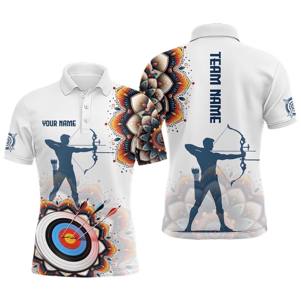 Mandala Flower Archery Target Custom Men Archery Polo Shirts, Archery Polo YYD, Custom Archery Team Polo Shirt Mandala Flower Archery Target Custom Men Archery Polo Shirts, Archery Polo YYD, Custom Archery Team Polo Shirt