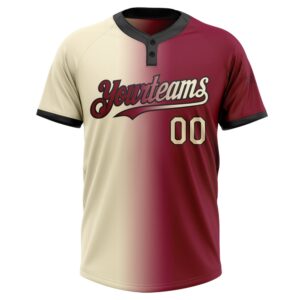 Maroon Cream Black Gradient Fashion Two Button Unisex Softball Jersey Custom Team Softball Jersey 2 tr3lzw.jpg