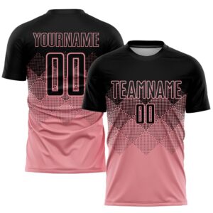 Medium Pink Black Sublimation Soccer Uniform Jersey,…