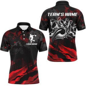 Men Bowling Polo Shirt Custom Camo Bowling…