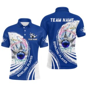 Men Bowling Polo Shirt Custom Water Bowling…