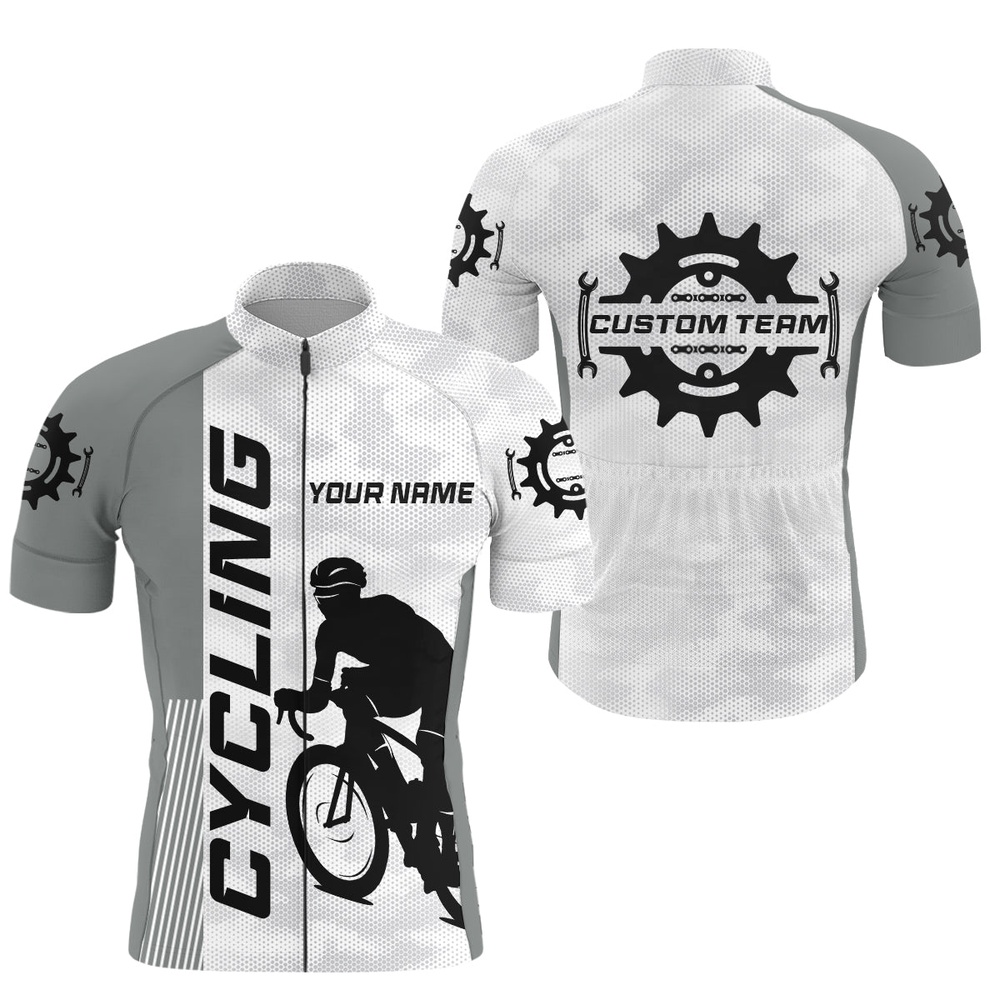 Men Cycling Jersey Cycle Gear With 3 Pockets Anti Uv Reflective Long Short Sleeve Bicycling Shirt, Custom Mono Cycling Jersey