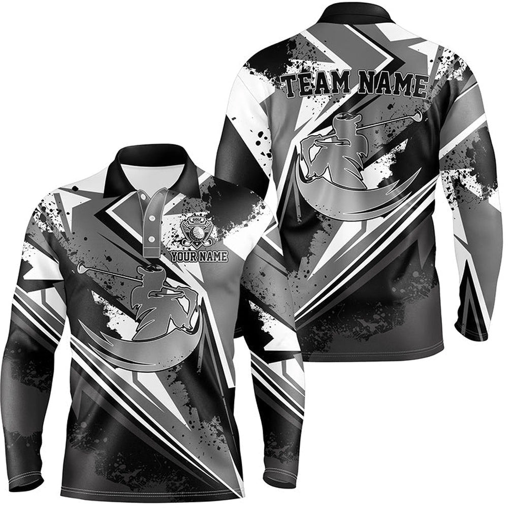 Men Golf Polo Shirt Custom Black And White Male Golf Attire For Men For Men, Golf Polo Shirt, Golf Shirts Men Golf Polo Shirt Custom Black And White Male Golf Attire For Men For Men, Golf Polo Shirt, Golf Shirts