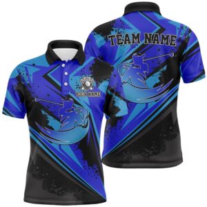 Men Golf Polo Shirt Custom Blue Camo…