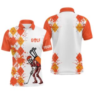 Men Golf Polo Shirts Argyle Pattern Custom…