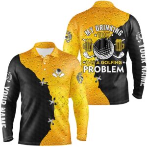 Men Golf Polo Shirts Custom My Drinking Team Has A Golfing Problem Beer Pattern Black Golf Team Shirt Golf Polo Shirt Golf Shirts 2 erjju5.jpg