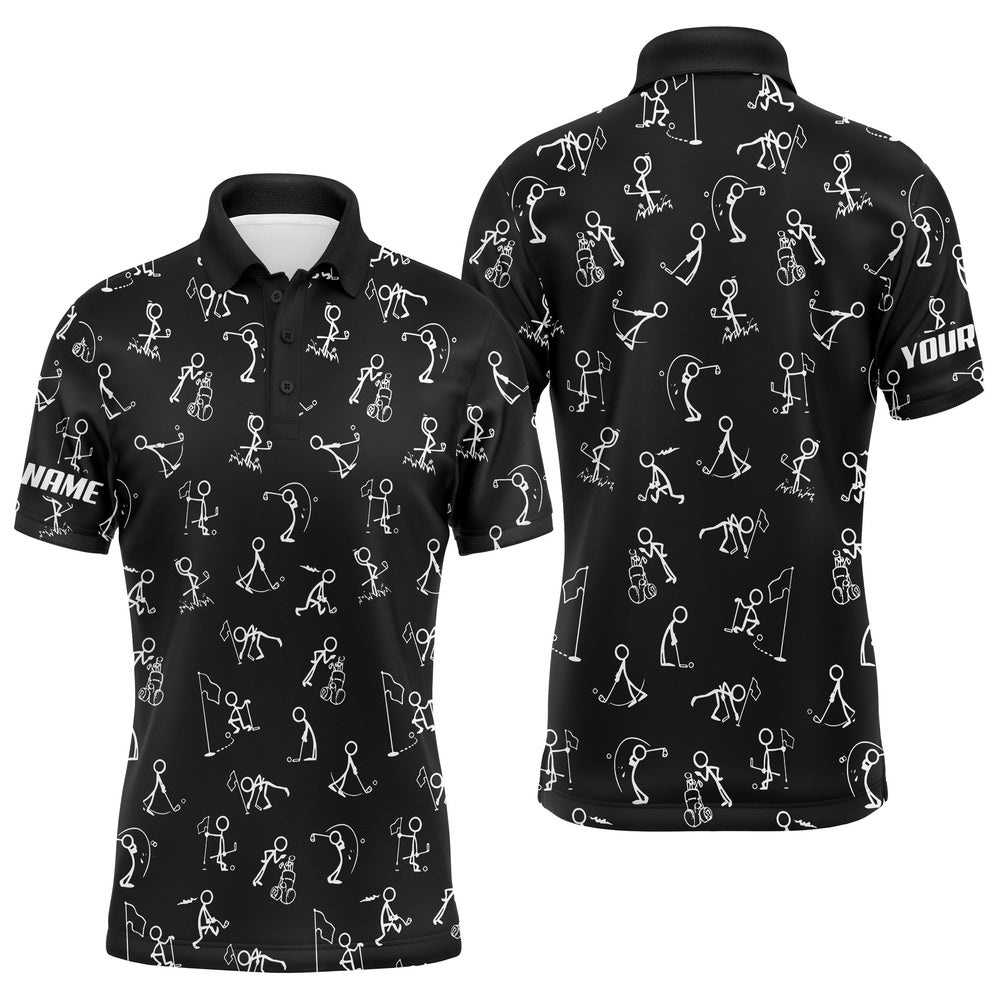 Men Golf Polo Upf Shirts Custom Name Funny Golf Pattern, Black Polo Shirt, Golf Polo Shirt, Golf Shirts Men Golf Polo Upf Shirts Custom Name Funny Golf Pattern, Black Polo Shirt, Golf Polo Shirt, Golf Shirts