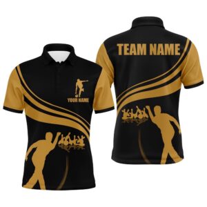 Men Polo Bowling Shirt Black And Gold…