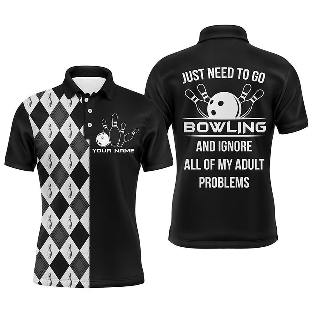 Men Polo Bowling Shirt, Just Need To Go Bowling Men Bowlers Polo Shirt, Personalized Bowling Team Shirt Men Polo Bowling Shirt, Just Need To Go Bowling Men Bowlers Polo Shirt, Personalized Bowling Team Shirt