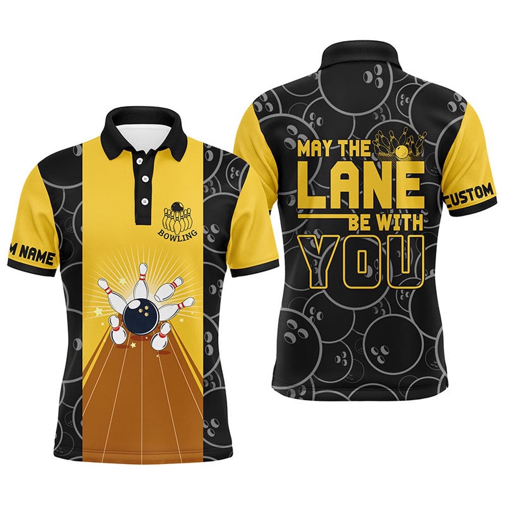 Men Polo Bowling Shirt, May The Lane Be With You Short Sleeves Bowlers Polo Shirt, Personalized Bowling Team Shirt Men Polo Bowling Shirt, May The Lane Be With You Short Sleeves Bowlers Polo Shirt, Personalized Bowling Team Shirt