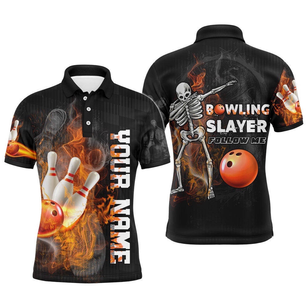 Men Polo Bowling Slayer Shirt, Skull Bowlers Polo Shirt Short Sleeves, Personalized Bowling Team Shirt Men Polo Bowling Slayer Shirt, Skull Bowlers Polo Shirt Short Sleeves, Personalized Bowling Team Shirt