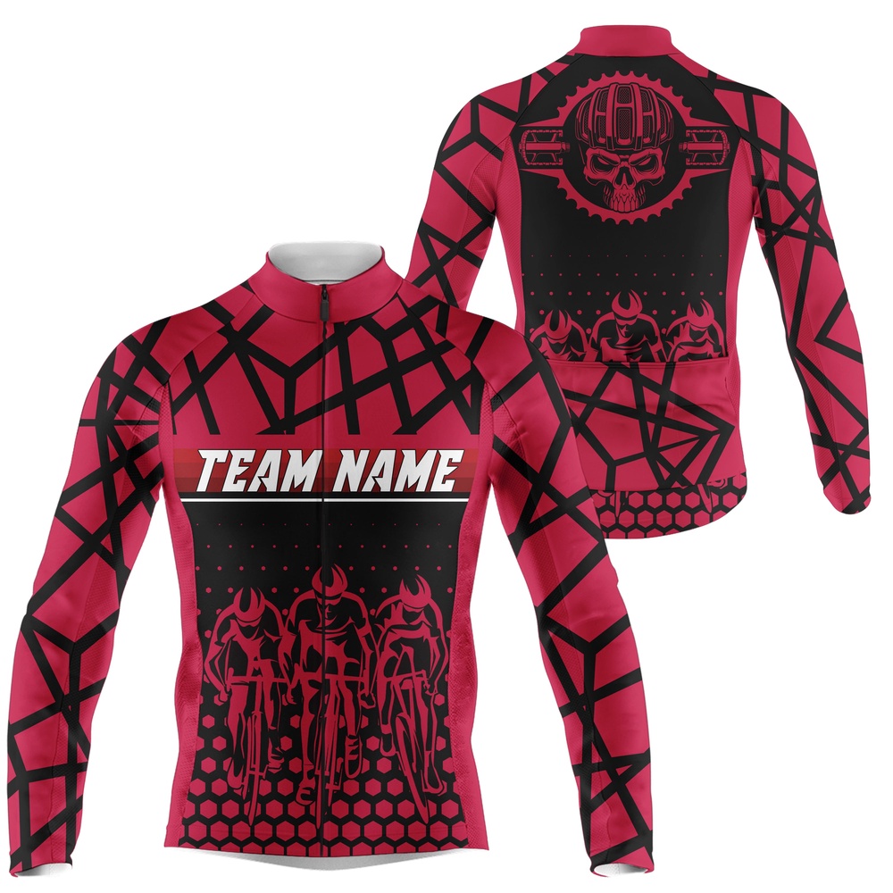 Men Team Cycling Jersey Customized Pink Biking Athletes Riding Shirt Anti Uv Bicycling Cycle Gear, Custom Mono Cycling Jersey