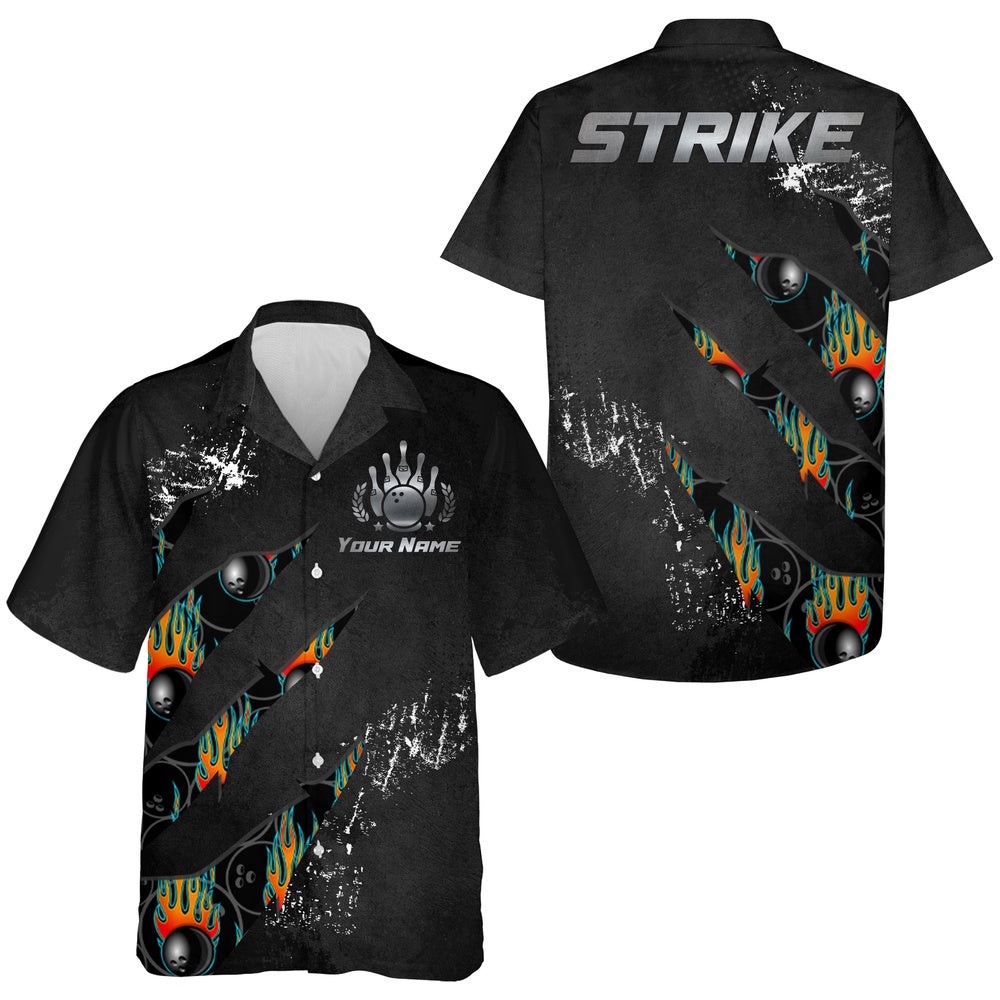 Men Women, Strike Bowlers Jersey Short Sleeve Button-Down Cool Shirt, Custom Team Bowling Hawaiian Shirt Men Women, Strike Bowlers Jersey Short Sleeve Button-Down Cool Shirt, Custom Team Bowling Hawaiian Shirt
