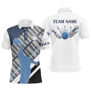 Men’s Bowling Short Sleeve Polo Shirt Custom…