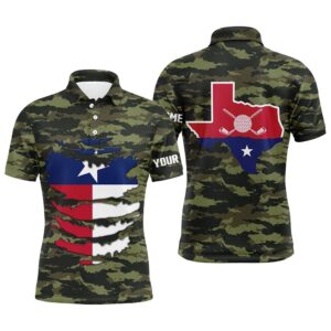 Men’s Camo Golf Shirt Texas Custom Men’s…