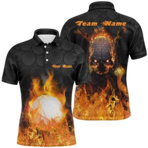 Men’s Fire Flame Golf Polo Shirts Customized…