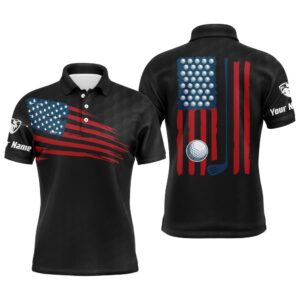 Men’s Golf Polo Shirt American Flag Patriotic…