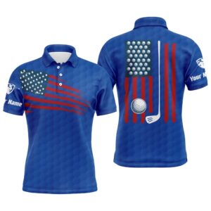 Men’s Golf Polo Shirt American Flag Patriotic…