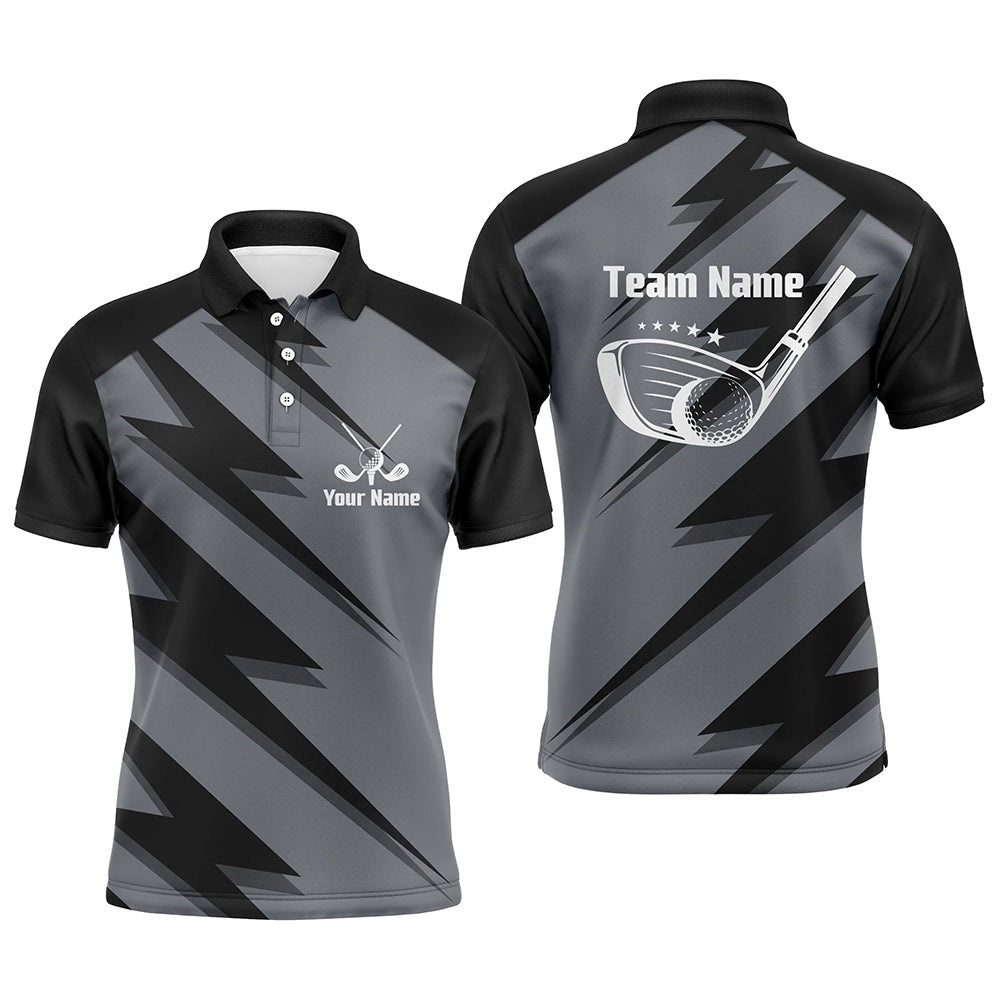 Men’s Golf Polo Shirt Black Lightning Custom Name And Team Name Golf Shirt, Golf Polo Shirt, Golf Shirts Men’s Golf Polo Shirt Black Lightning Custom Name And Team Name Golf Shirt, Golf Polo Shirt, Golf Shirts