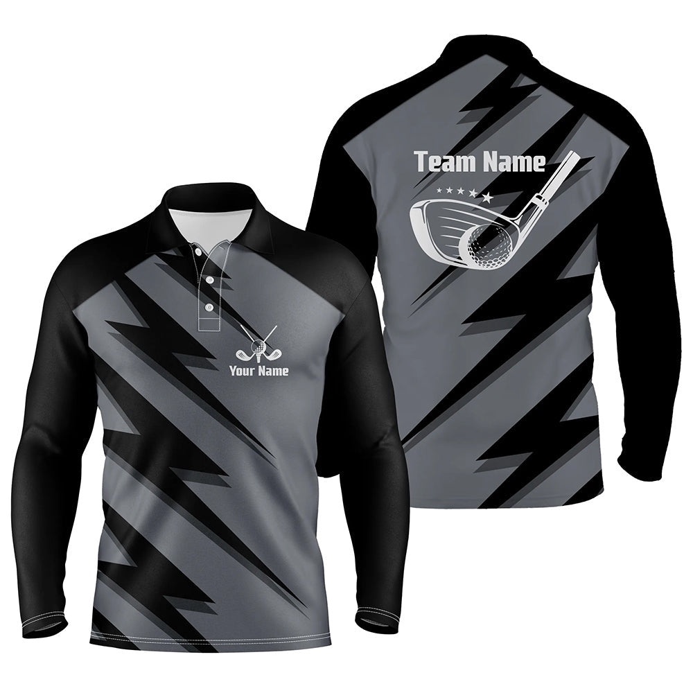 Men’s Golf Polo Shirt Black Lightning Custom Name And Team Name Golf Shirt, Golf Polo Shirt, Golf Shirts Men’s Golf Polo Shirt Black Lightning Custom Name And Team Name Golf Shirt, Golf Polo Shirt, Golf Shirts