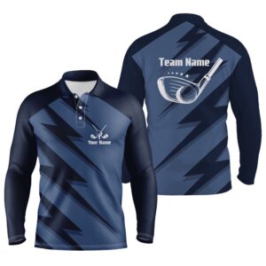 Men s Golf Polo Shirt Blue Lightning Custom Name And Team Name Golf Shirt Golf Polo Shirt Golf Shirts 2 tgt5m2.jpg