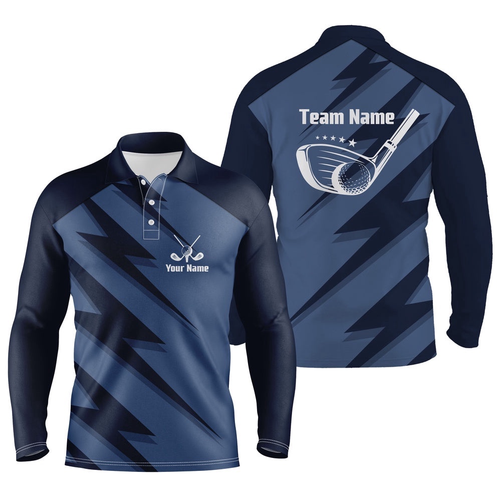 Men’s Golf Polo Shirt Blue Lightning Custom Name And Team Name Golf Shirt, Golf Polo Shirt, Golf Shirts Men’s Golf Polo Shirt Blue Lightning Custom Name And Team Name Golf Shirt, Golf Polo Shirt, Golf Shirts