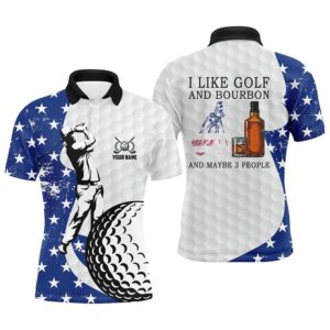 Men’s Golf Polo Shirt Custom American Flag…