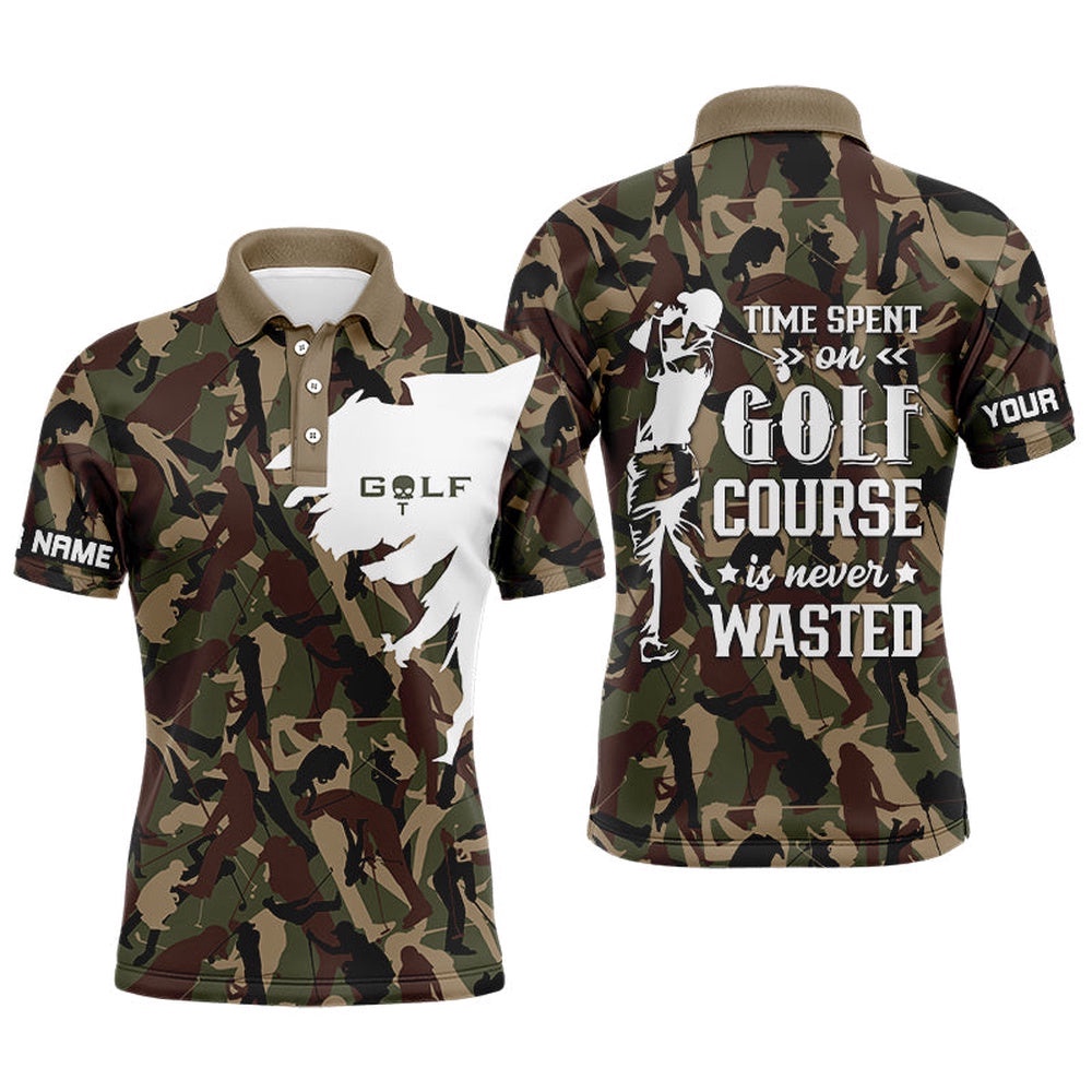 Men’s Golf Polo Shirt Custom Camo Golf Shirt Time Spent On Golf Course Is Never Wasted Men Golf Apparel, Golf Polo Shirt, Golf Shirts Men’s Golf Polo Shirt Custom Camo Golf Shirt Time Spent On Golf Course Is Never Wasted Men Golf Apparel, Golf Polo Shirt, Golf Shirts