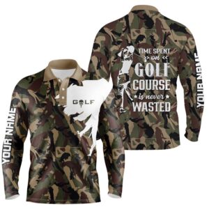 Men s Golf Polo Shirt Custom Camo Golf Shirt Time Spent On Golf Course Is Never Wasted Men Golf Apparel Golf Polo Shirt Golf Shirts 2 whn6io.jpg