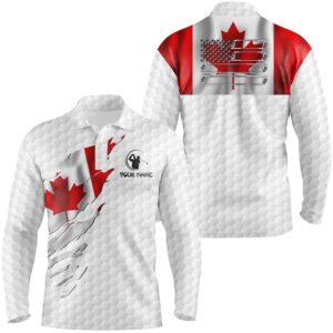 Men s Golf Polo Shirt Custom Canadian Flag White Golf Ball Skin Patriotic Golf Shirt For Men s Golf Polo Shirt Golf Shirts 2 wgeqi3.jpg