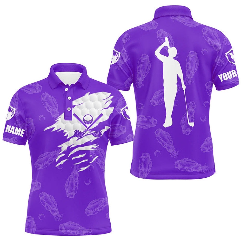 Men’s Golf Polo Shirt Custom Name Golf Clubs Pattern Shirt Purple, Golf Polo Shirt, Golf Shirts Men’s Golf Polo Shirt Custom Name Golf Clubs Pattern Shirt Purple, Golf Polo Shirt, Golf Shirts